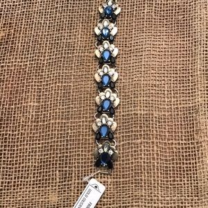 Jewelry - Gold tone with white & blue crystal bracelet. NWT Jewelry - Gold tone with white & blue crystal bracelet. NWT